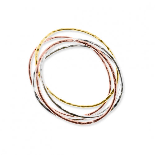 UNOAERRE BRACCIALE 5 CERCHI RIGIDI 3 COLORI 0381