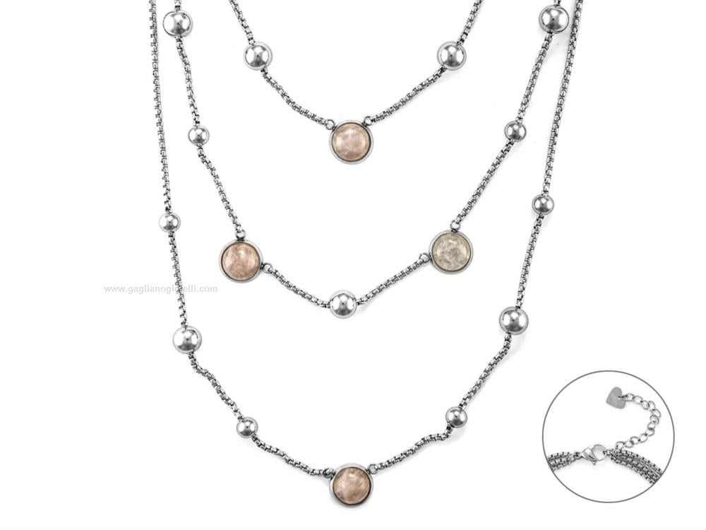 Collana Donna 4us Cesare Paciotti Autunno Inverno 4UCL6284W Gioiello acciaio e pietre