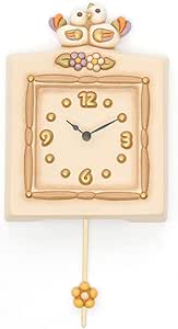 THUN - OROLOGIO DA PARETE A PENDOLO C1883H90 - Decorato a Mano - Linea Country - Ceramica - 20 x 27,5 cm