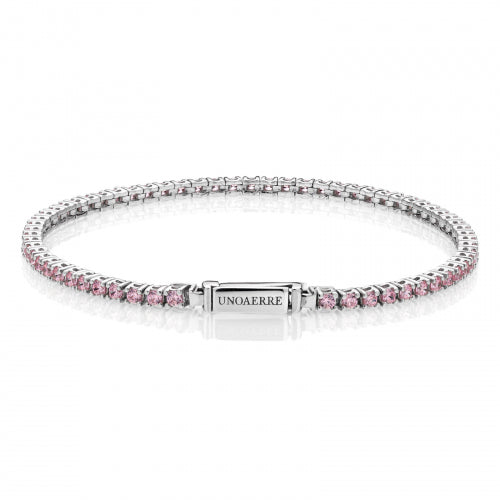 UNOAERRE BRACCIALE TENNIS IN ARGENTO E ZIRCONI ROSA 6034