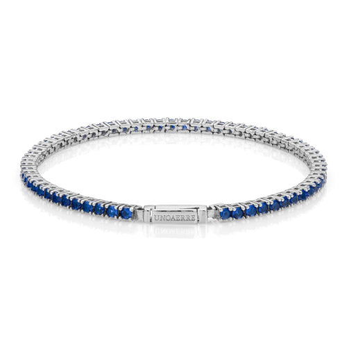 UNOAERRE BRACCIALE TENNIS IN ARGENTO CON ZIRCONI BLU 6385