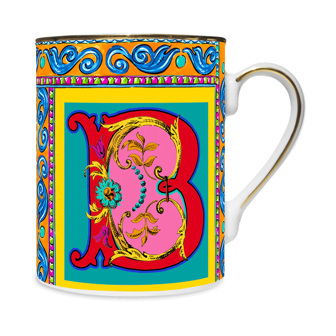 BACI MILANO MUG LETTERA B -ORTIGIA COLLECTION