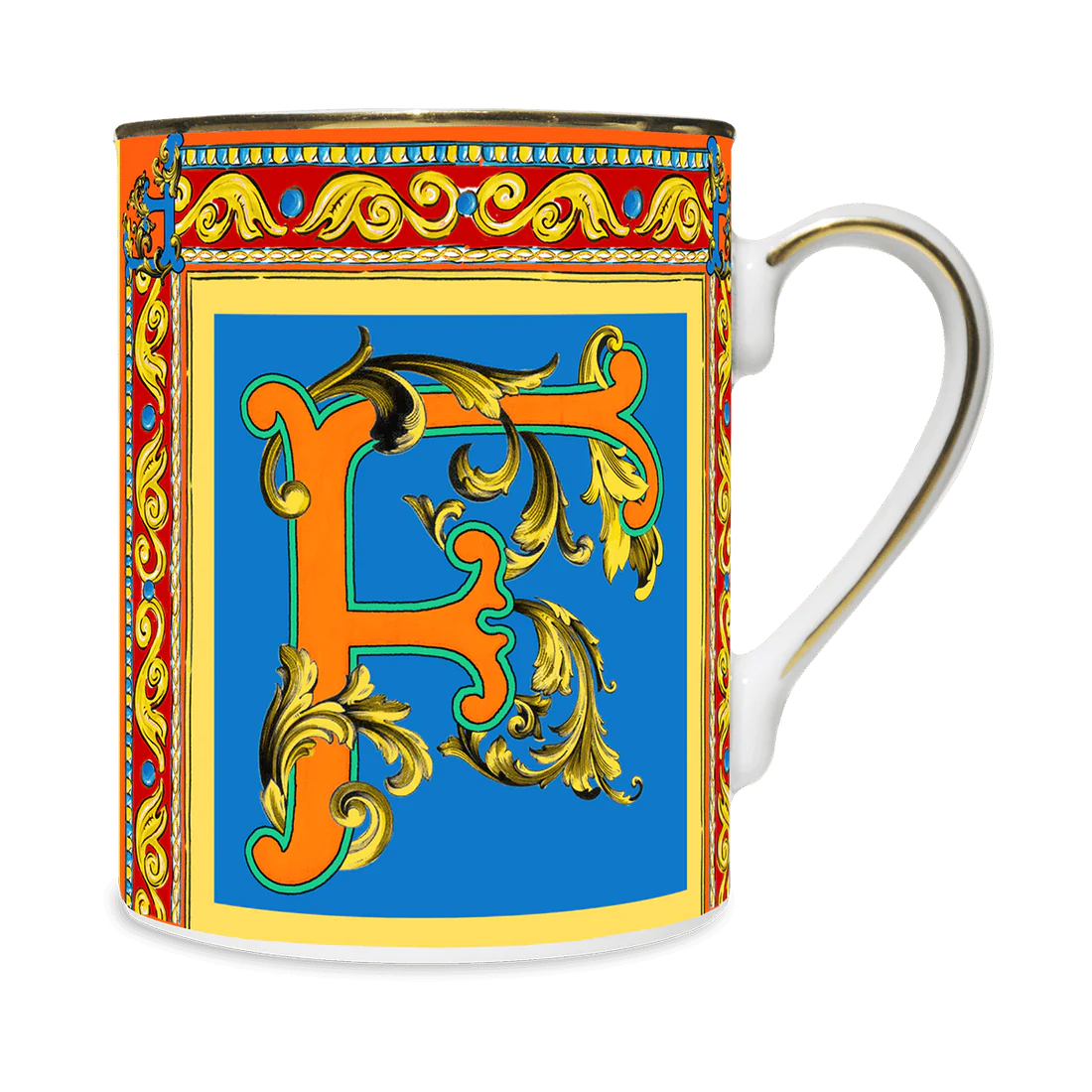 BACI MILANO MUG LETTERA F -ORTIGIA COLLECTION