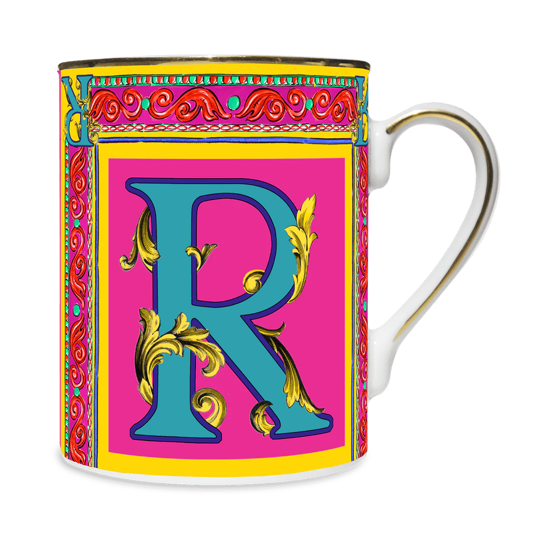 BACI MILANO MUG LETTERA R -ORTIGIA COLLECTION