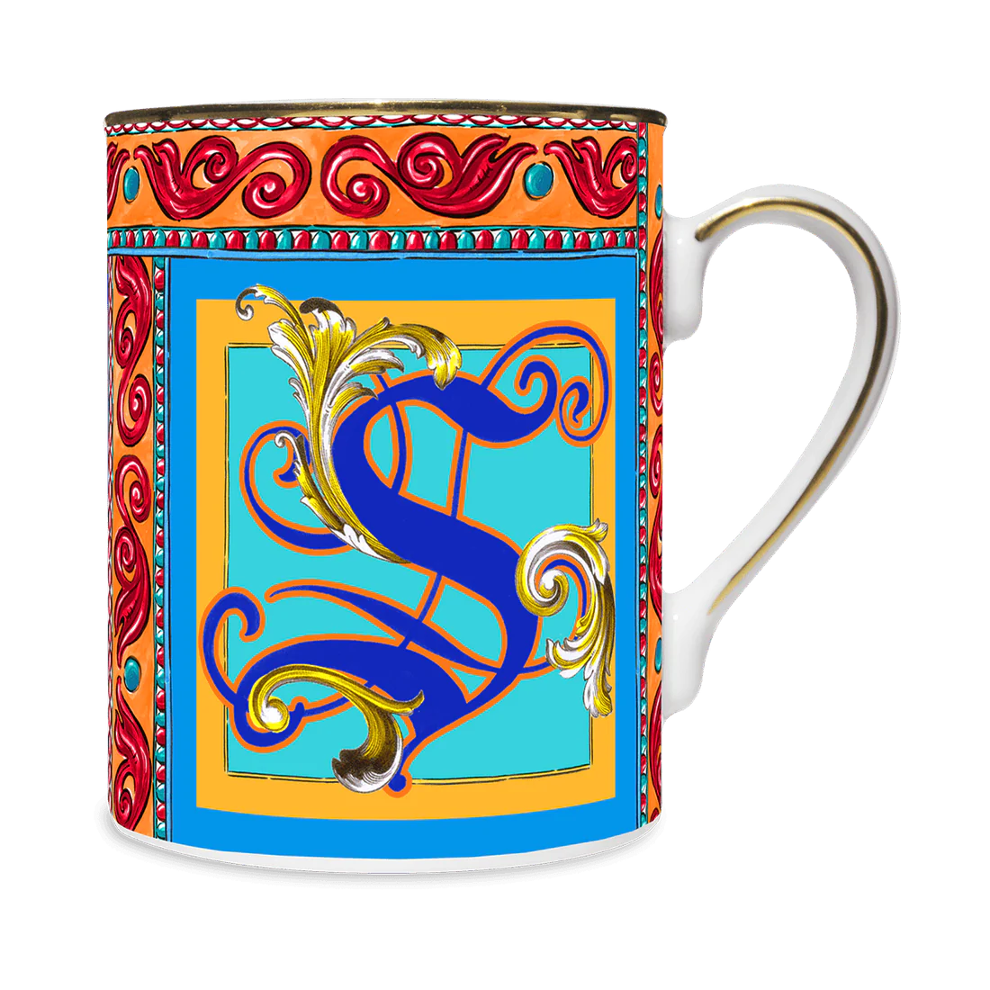 BACI MILANO MUG LETTERA S -ORTIGIA COLLECTION