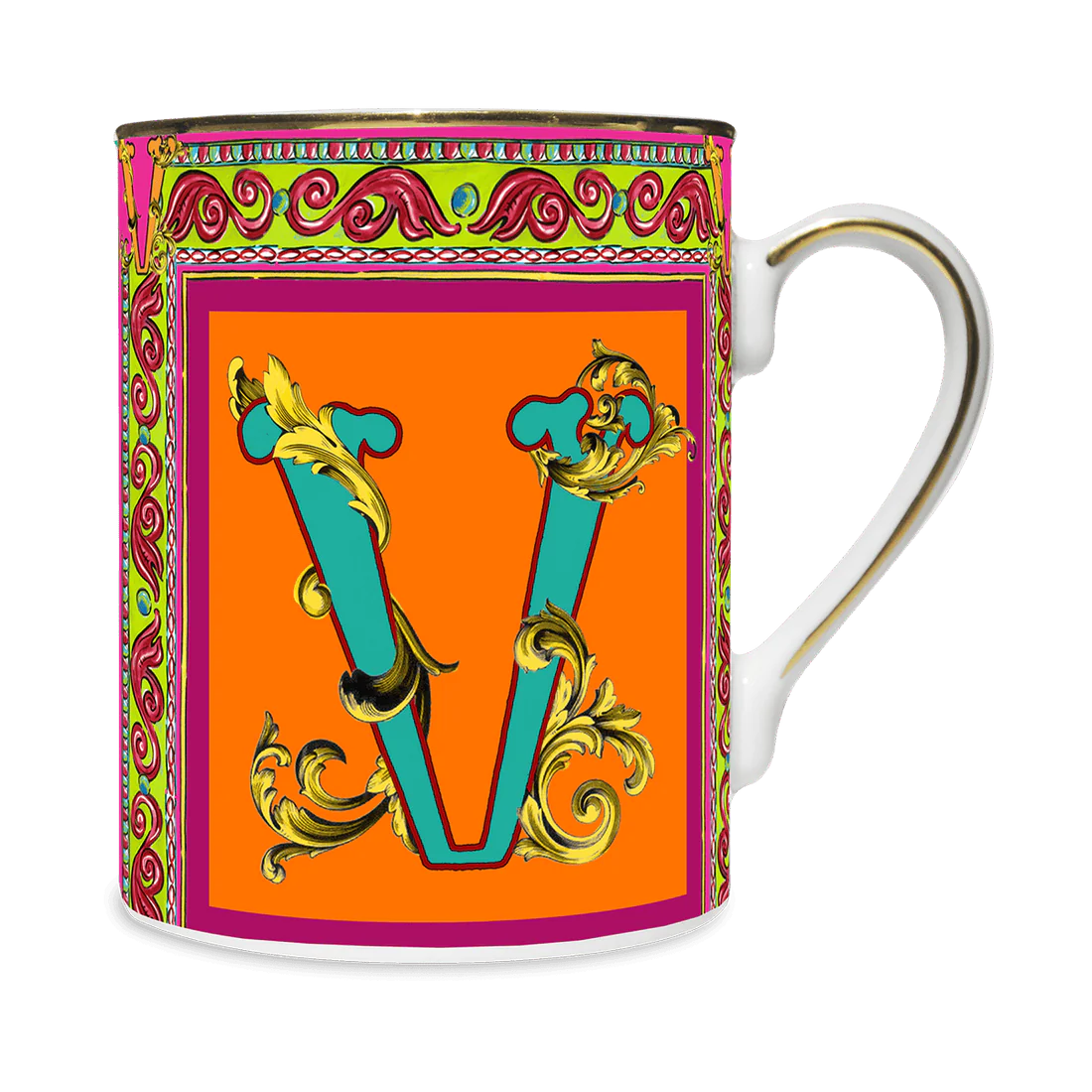 BACI MILANO MUG LETTERA V -ORTIGIA COLLECTION