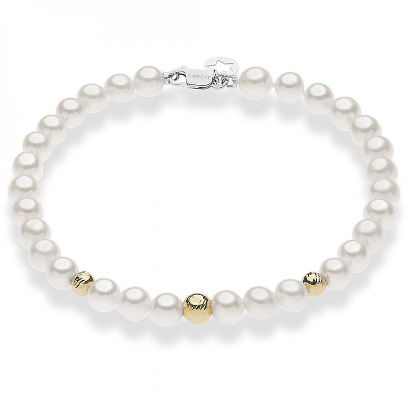 BRACCIALE COMETE PERLE E ORO BRQ 349