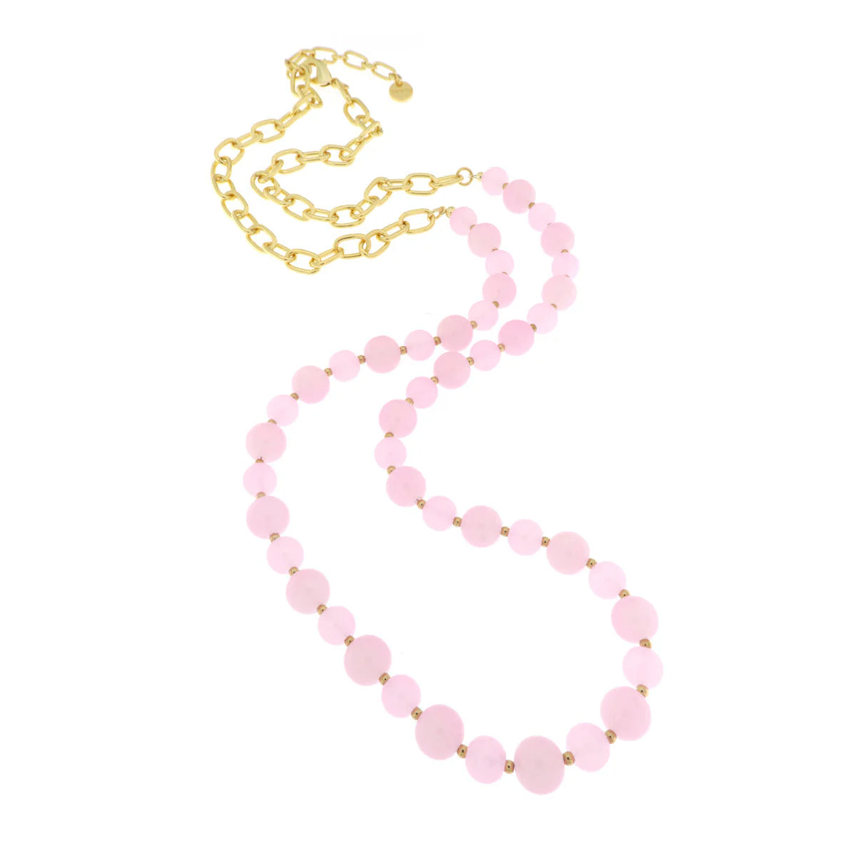 COLLANA IN METALLO CON PIETRE ROSA E NODI BY SIMON 3541364