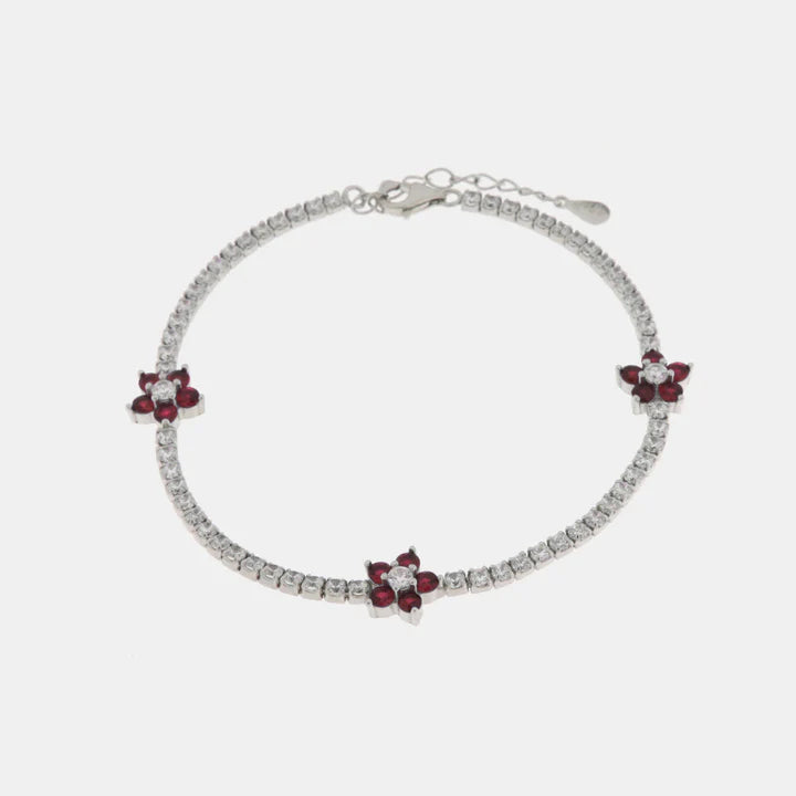 BRACCIALE IN ARGENTO 925 CON FIORI E ZIRCONI 1702321