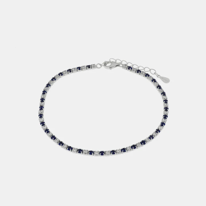 Bracciale in Argento 925 con zirconi blu e trasparenti