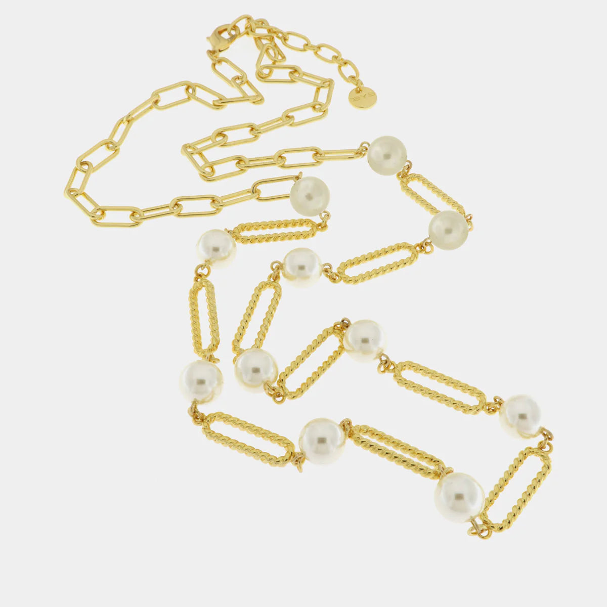 COLLANA IN METALLO CON CATENE E PERLE SINGOLE BYSIMON 3541250