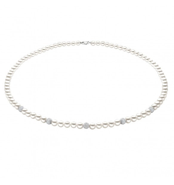 COLLANA COMETE PERLE E ORO EFFETTO DIAMANTATO FWQ 190 B