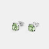 Orecchini in Argento 925 punto luce a lobo con cristallo verde